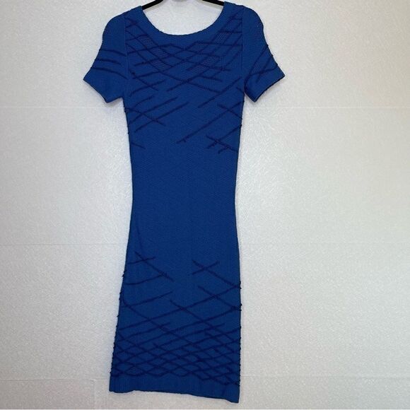 OSCAR De La Renta Hand Knit Embroidered Body Con Dress S - Picture 3 of 5